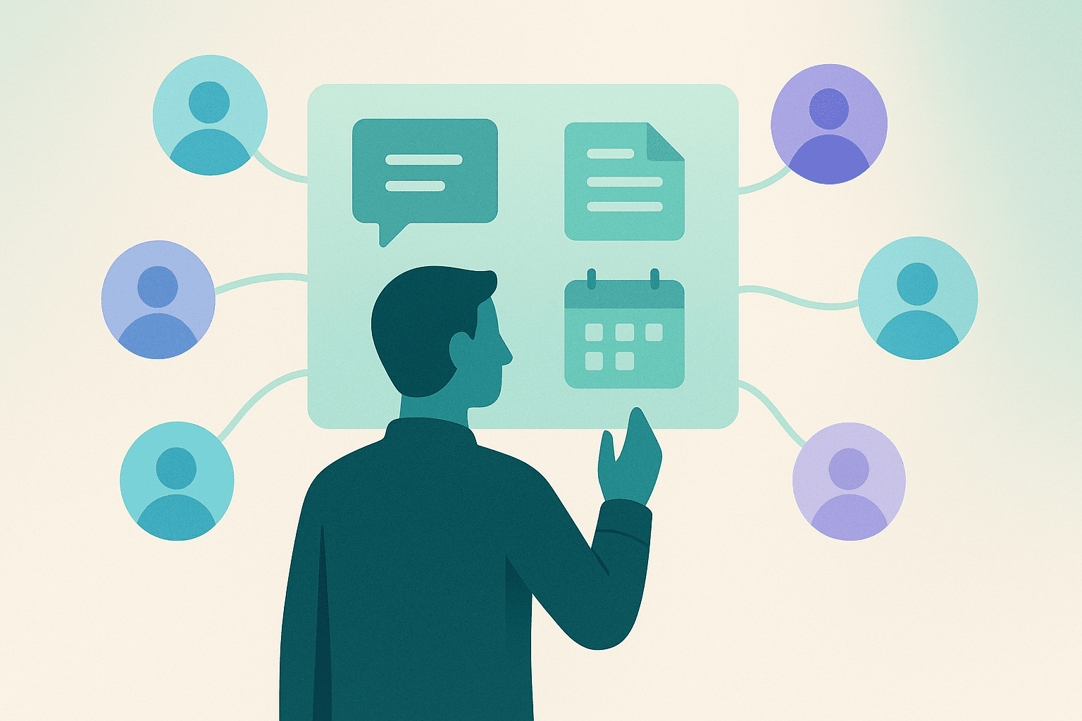 Portada ilustrada sobre agentes de IA practicos para negocios pequenos